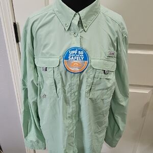 Columbia new w tags Women's Mint Green Button Down Shirt size XL